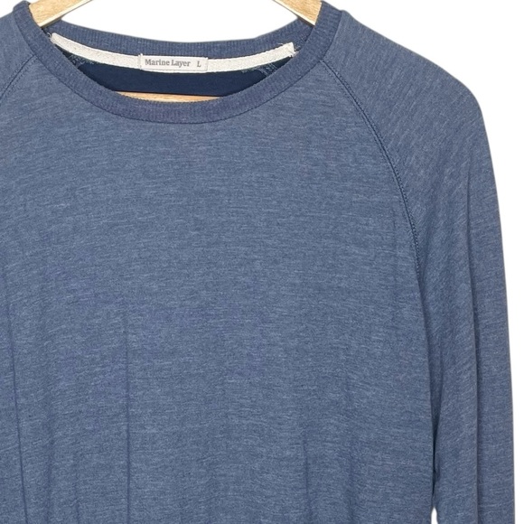 Marine Layer Double Knit Baseball Raglan Blue Large - Picture 7 of 14